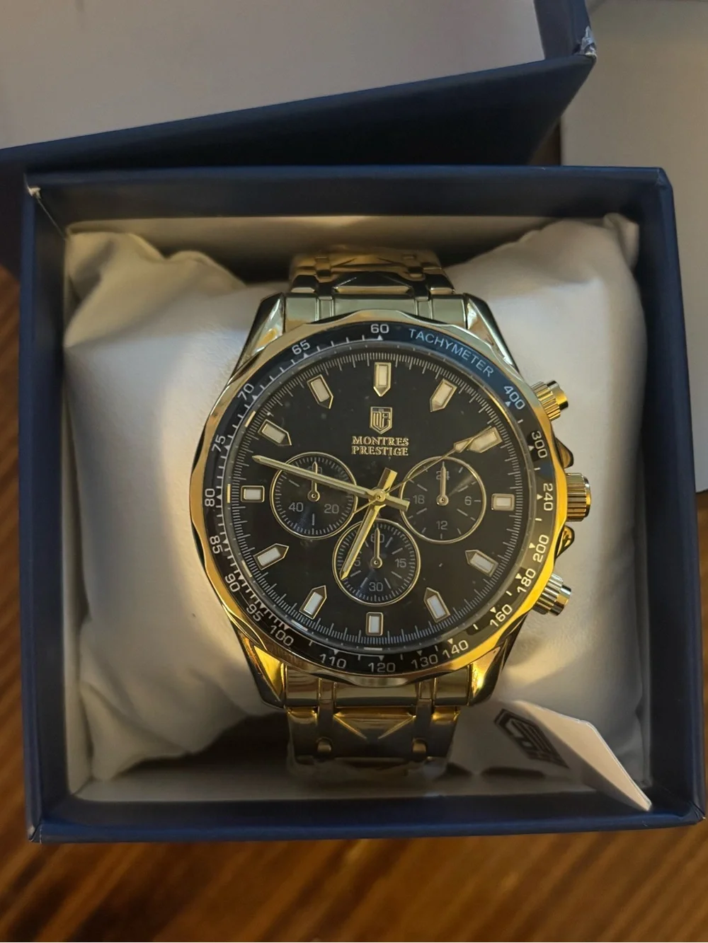 MPW-0344 Invicta Montres Prestige Men 44.5mm Metal Gold Black PC21S Quartz Watch